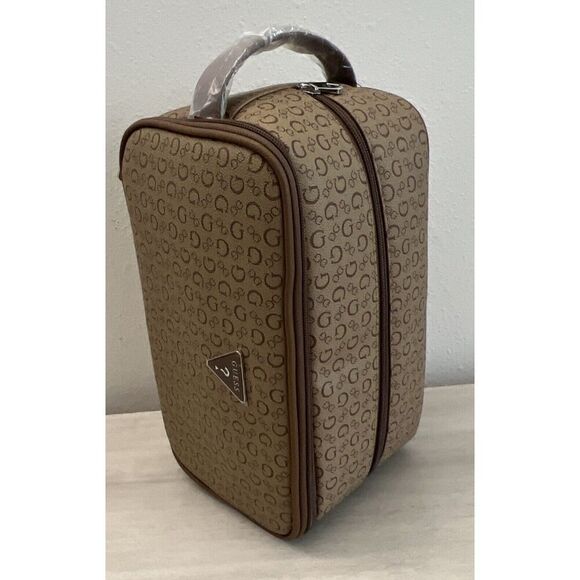 GUESS V7200082 MOCHA BROWN TOILETRY JUNCTION TRAVEL CASE DOPP BAG LOGO - Picture 6 of 10